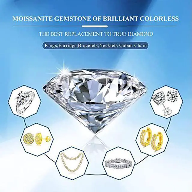 Alt view image 5 of 7 - Moissanite Loose Stones for Making Ring Pendant Earrings Jewelry - Emerald Cut Natural White D Colorless VVS1 Clarity and Excellent Cut with Certificate 0.1Carats