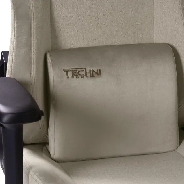 Alt view image 6 of 7 - Techni Sport TSF65C Fabric Memory Foam Gaming Chair  Beige