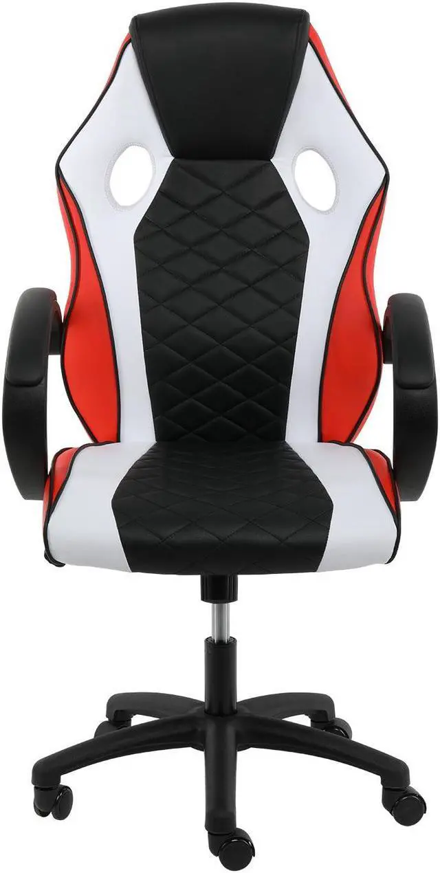 Main image of Gaming Office High Back Computer Ergonomic Adjustable Swivel Chair, Black/White/Red