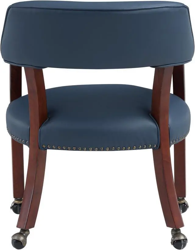 Alt view image 2 of 6 - Navy Blue Caster Game Chair Seating for Dining Dining Furniture