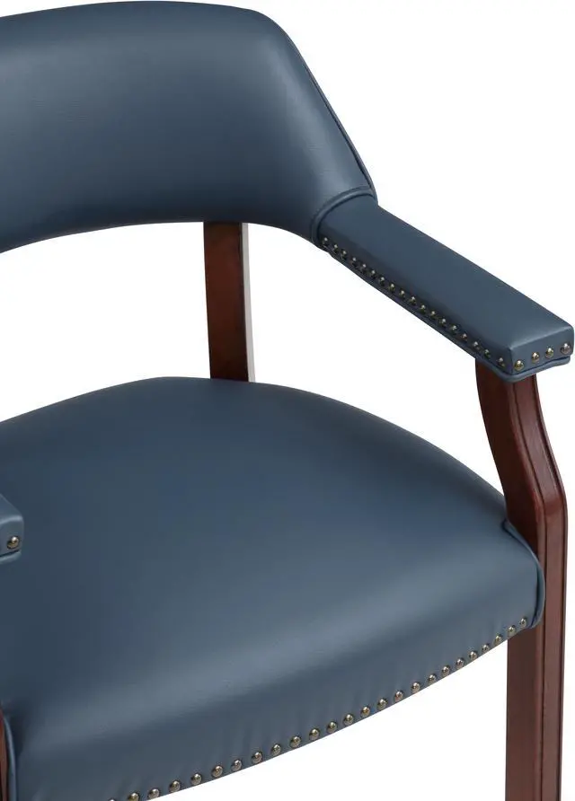 Alt view image 6 of 6 - Navy Blue Caster Game Chair Seating for Dining Dining Furniture