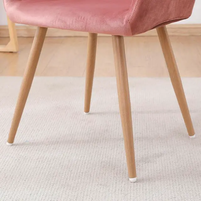 Alt view image 5 of 7 - Upholstered Side Dining Chair with Metal Leg(Pink Beech Wooden Printing Leg),KD backrest