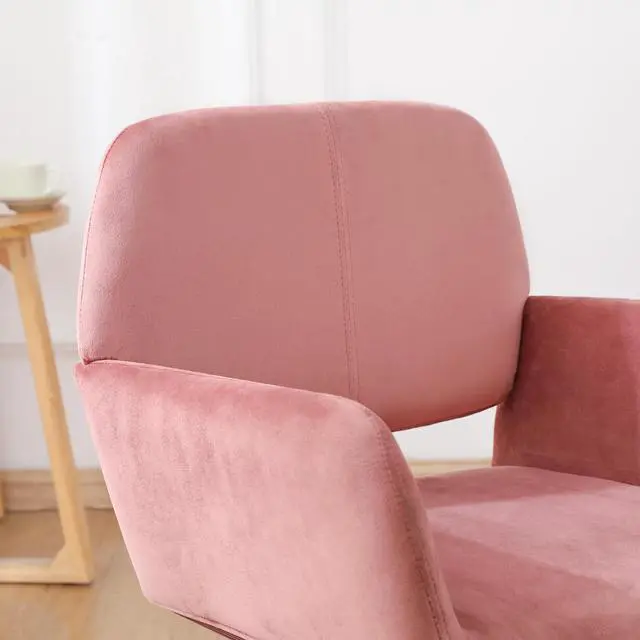 Alt view image 7 of 7 - Upholstered Side Dining Chair with Metal Leg(Pink Beech Wooden Printing Leg),KD backrest