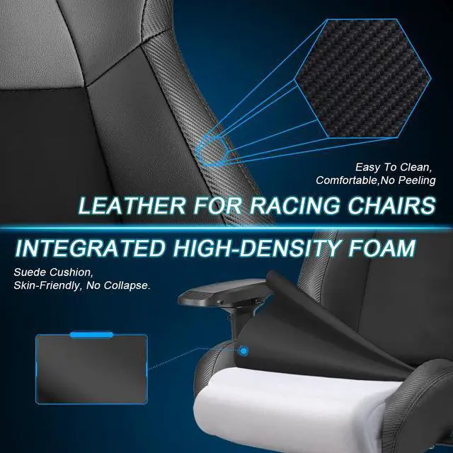 Alt view image 7 of 7 - Ergonomic Gaming Chair,Adjustable Office Computer Chair with Lumbar Support ,Tall Back Swivel Chair with Headrest and Armrest,Comfortable Reclining Video Desk Chair with Suede Padded Sea