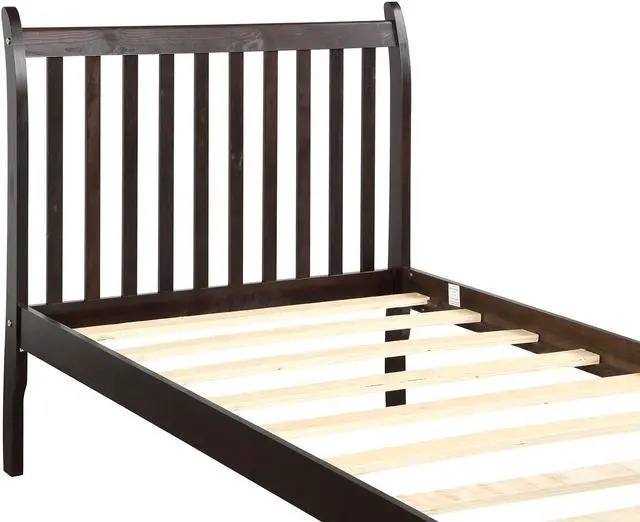 Alt view image 6 of 7 - Platform Bed Frame Mattress Foundation with Wood Slat Support, Twin (White) Espresso