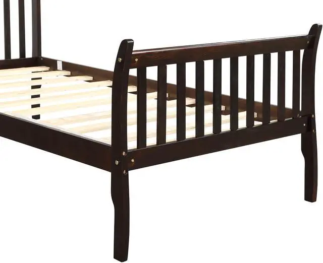 Alt view image 7 of 7 - Platform Bed Frame Mattress Foundation with Wood Slat Support, Twin (White) Espresso