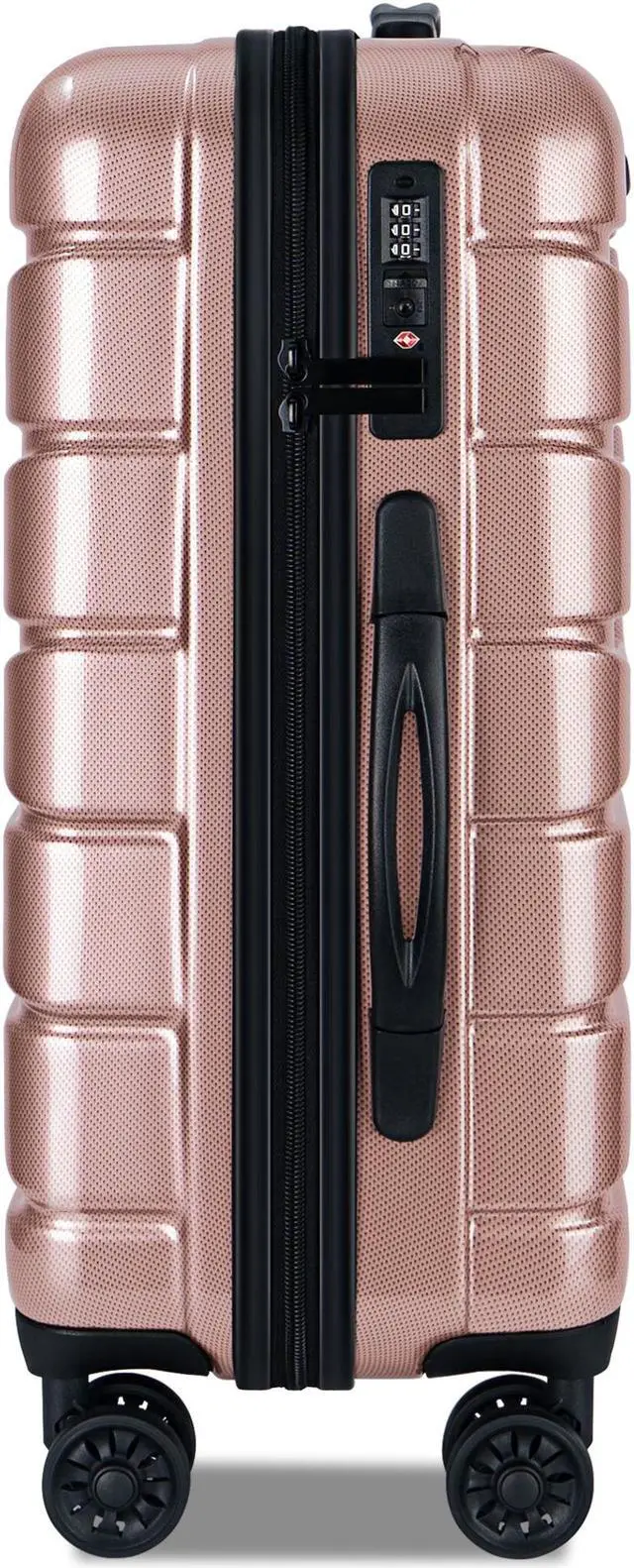 Alt view image 3 of 7 - Luggage Sets ABS+PC Hardshell 3pcs Clearance Luggage Hardside Lightweight Durable Suitcase sets Spinner Wheels Suitcase with TSA Lock (20/24/28), RoseGold