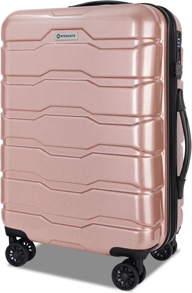 Alt view image 4 of 7 - Luggage Sets ABS+PC Hardshell 3pcs Clearance Luggage Hardside Lightweight Durable Suitcase sets Spinner Wheels Suitcase with TSA Lock (20/24/28), RoseGold