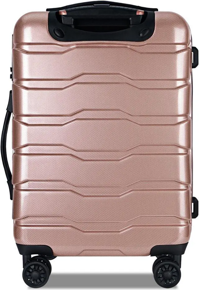 Alt view image 2 of 7 - Luggage Sets ABS+PC Hardshell 3pcs Clearance Luggage Hardside Lightweight Durable Suitcase sets Spinner Wheels Suitcase with TSA Lock (20/24/28), RoseGold