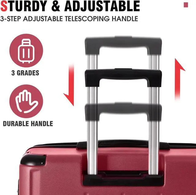 Alt view image 3 of 7 - Hardshell Luggage Sets 3 Pcs Spinner Suitcase with TSA Lock Lightweight 20''24''28''