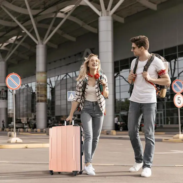 Alt view image 2 of 7 - Hardshell Luggage Sets 3 Pcs Spinner Suitcase with TSA Lock Lightweight 20''24''28'' Pink