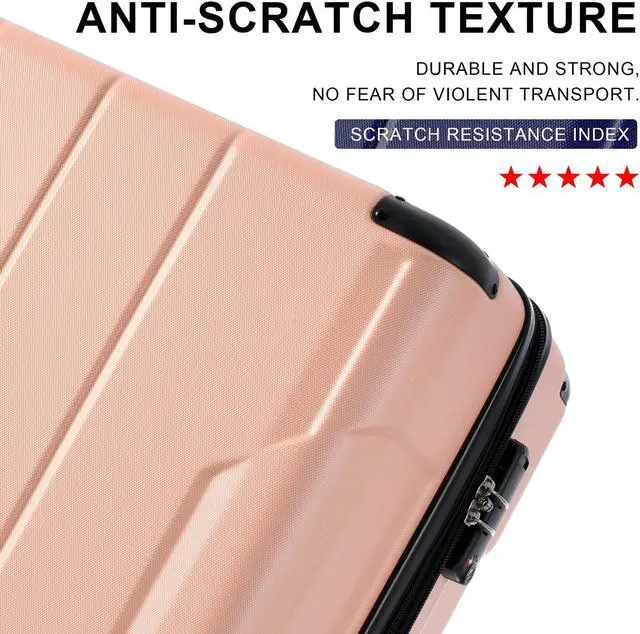 Alt view image 6 of 7 - Hardshell Luggage Sets 3 Pcs Spinner Suitcase with TSA Lock Lightweight 20''24''28'' Pink