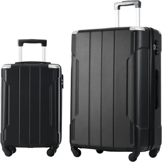 Alt view image 2 of 7 - Hardshell Luggage Sets 3 Pcs Spinner Suitcase with TSA Lock Lightweight 20''24''28'' Black
