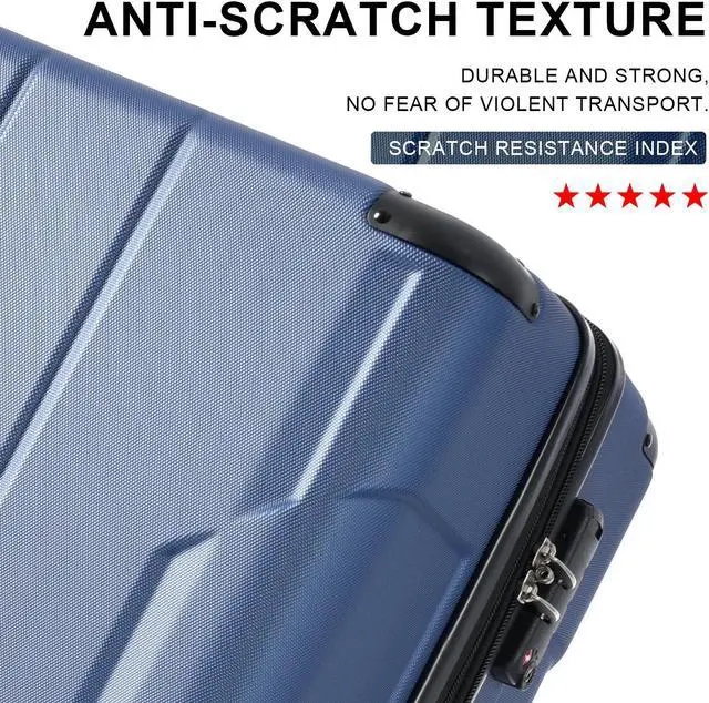 Alt view image 5 of 7 - Hardshell Luggage Sets 3 Pcs Spinner Suitcase with TSA Lock Lightweight 20''24''28'' Blue