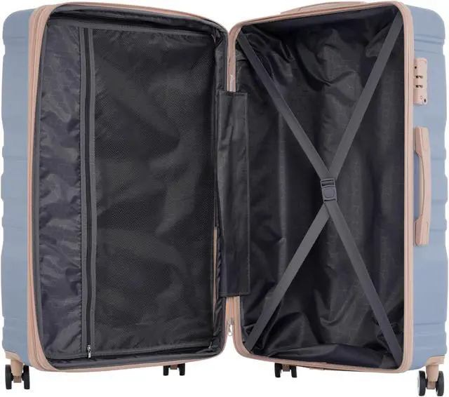 Alt view image 5 of 7 - Luggage Sets 4 Piece, Expandable ABS Durable Suitcase with Travel Bag, Carry On Luggage Suitcase Set with 360° Spinner Wheels