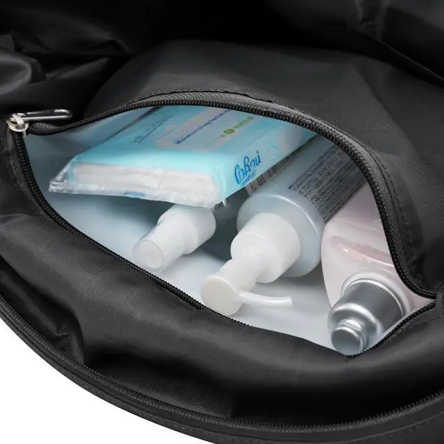 Alt view image 5 of 7 - Luggage Sets 5 Piece, Expandable ABS Durable Suitcase with Travel Bag and Hanging Toiletry Bag, Carry On Luggage Suitcase Set with 360° Spinner Wheels, Black and Brown