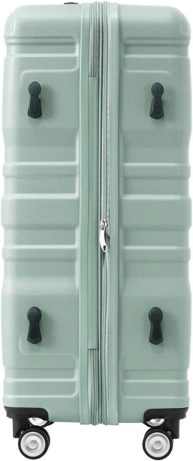 Alt view image 2 of 7 - Luggage Sets New Model Expandable ABS Hardshell 3pcs Clearance Luggage Hardside Lightweight Durable Suitcase sets Spinner Wheels Suitcase with TSA Lock 20''24''28''( light green)
