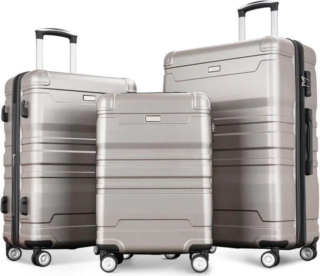Main image of Luggage Sets New Model Expandable ABS Hardshell 3pcs Clearance Luggage Hardside Lightweight Durable Suitcase sets Spinner Wheels Suitcase with TSA Lock 20''24''28'' (gray)