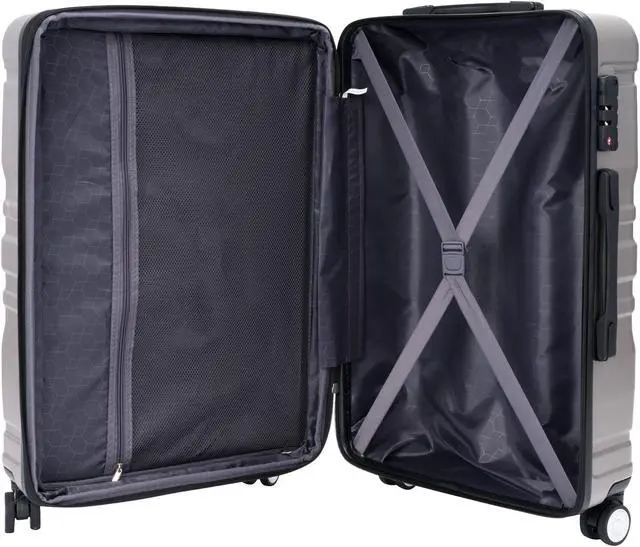 Alt view image 6 of 7 - Luggage Sets New Model Expandable ABS Hardshell 3pcs Clearance Luggage Hardside Lightweight Durable Suitcase sets Spinner Wheels Suitcase with TSA Lock 20''24''28'' (gray)