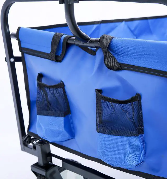 Alt view image 2 of 7 - Folding Wagon Garden Shopping Beach Cart Blue Soft CaseTravel Luggage