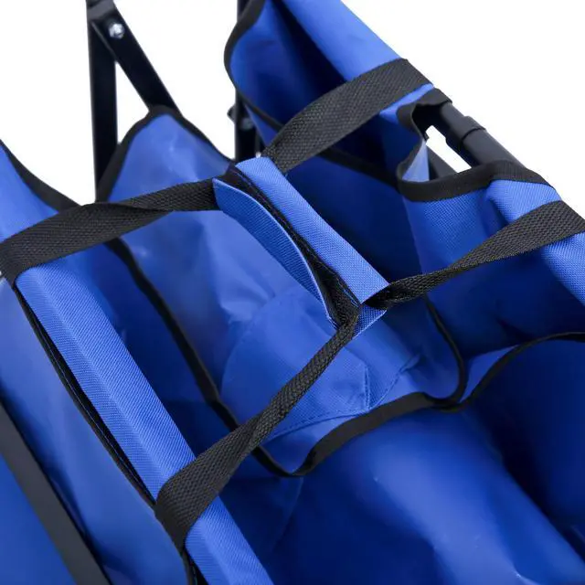 Alt view image 6 of 7 - Folding Wagon Garden Shopping Beach Cart Blue Soft CaseTravel Luggage