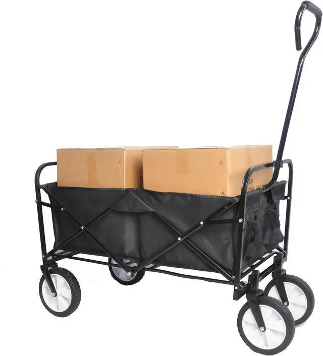 Alt view image 3 of 7 - Folding Wagon Garden Shopping Beach Cart (Black) Soft CaseTravel Luggage