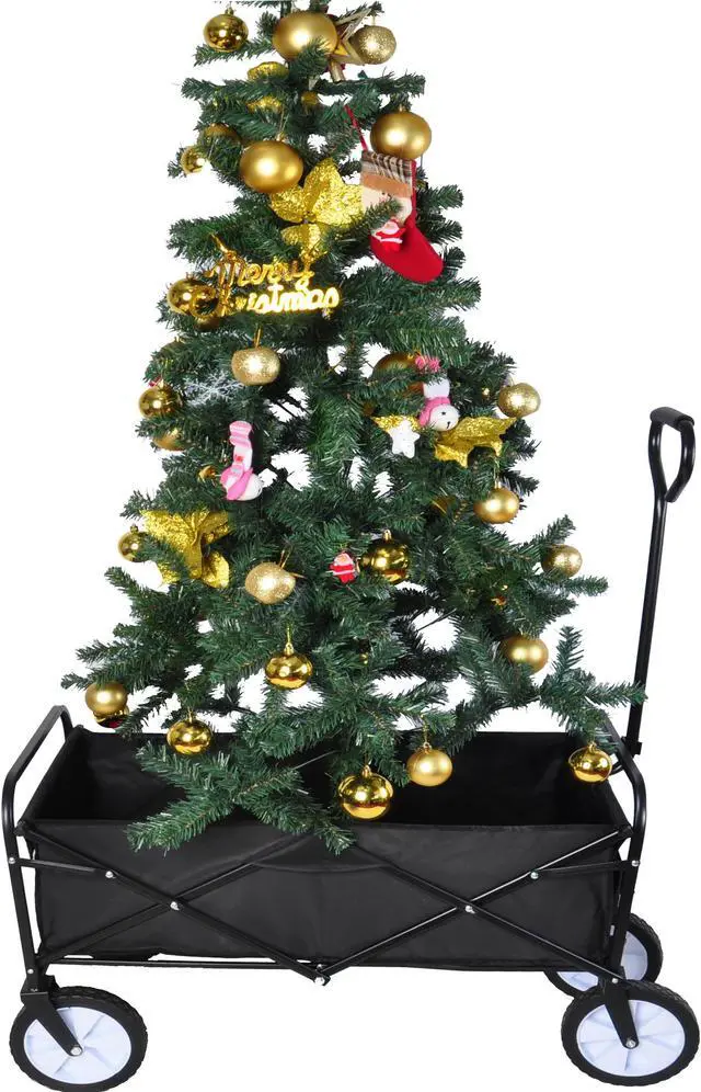 Alt view image 6 of 7 - Folding Wagon Garden Shopping Beach Cart (Black) Soft CaseTravel Luggage