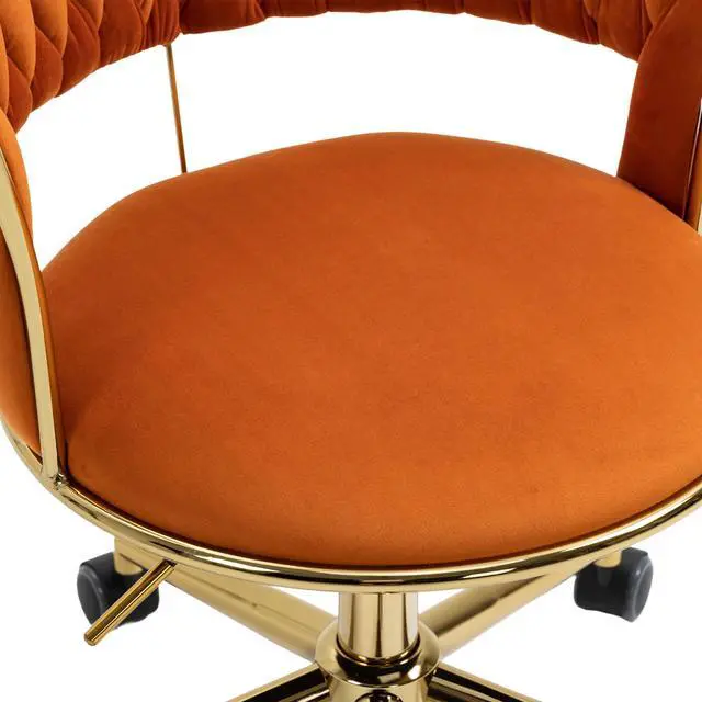 Alt view image 6 of 7 - Home Office Desk Chair, Vanity Chair, Modern Adjustable Home Computer Executive Chair Swivel Task Chair for Small Space, Living Room, Make-up, Studying