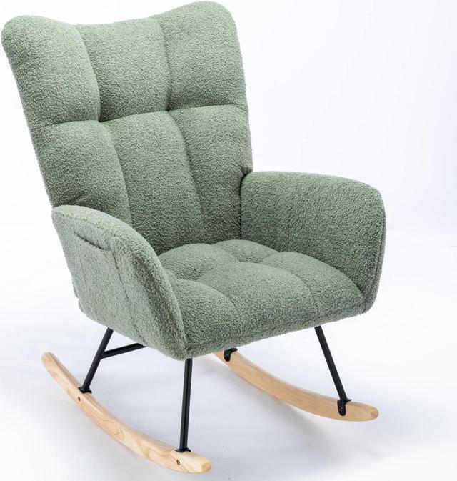 Teddy Fabric Rocking Chair,Green