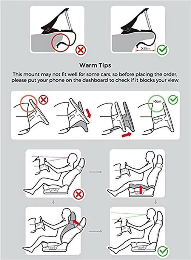 Alt view image 3 of 6 - Universal Adjustable Car phone Holder Dashboard Mount phone Holder for Mobile Smart Cell Phone GPS Stand Clamp Clip Bracket