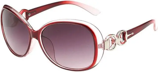 Alt view image 7 of 7 - Lady's Large Classic Shopping Sunglasses Eyewear/Plastic Frame-8#TransparentRed