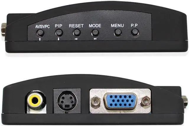 Alt view image 4 of 6 - PC Laptop Composite Video TV VGA/S-video/Composite RCA/ AV to VGA Converter Switch  Adapter Switch Box Black