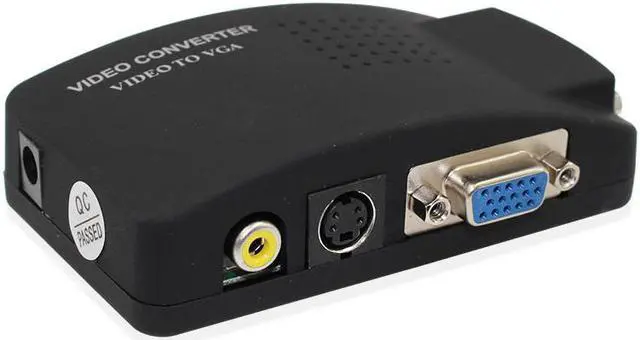 Main image of PC Laptop Composite Video TV VGA/S-video/Composite RCA/ AV to VGA Converter Switch  Adapter Switch Box Black
