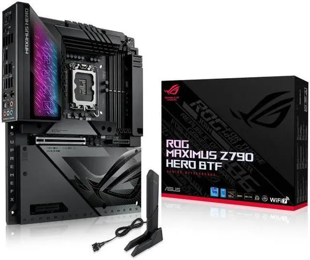 Main image of ASUS motherboard ROG MAXIMUS Z790 HERO BTF ATX LGA1700 DDR5 PCIe 5.0 x16 slot