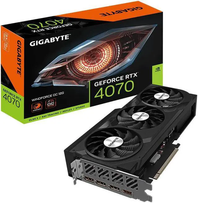 Main image of GIGABYTE WINDFORCE GeForce RTX 4070 12GB GDDR6X PCI Express 4.0 x16 ATX Video Card GV-N4070WF3OC-12GD