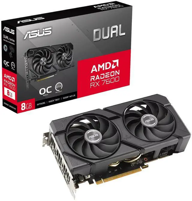 Main image of Asus Dual RX 7600 EVO OC Edition 8GB GDDR6 video card PCI-E 4.0 x16 18Gbps