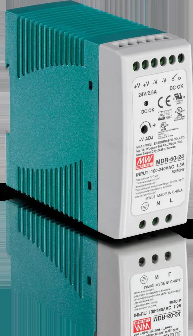 Alt view image 4 of 11 - TRENDnet TI-M6024 DIN Rail 24V 60W Power Supply for TI-G50, TI-G62, TI-G80, TI-F11SFP
