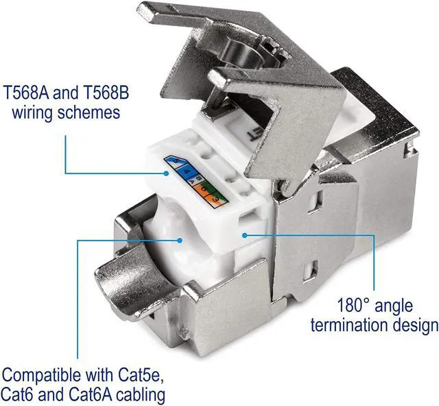 Alt view image 5 of 20 - TRENDnet TC-K06C6A Shielded Cat6A Keystone Jack - 6-Pack