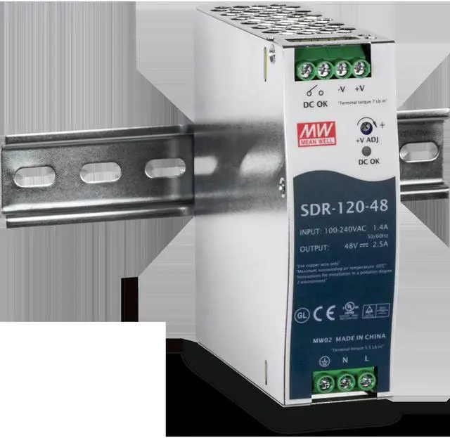 Alt view image 3 of 8 - TRENDnet TI-S12048 DIN Rail 48V 120W Power Supply for TI-PG541
