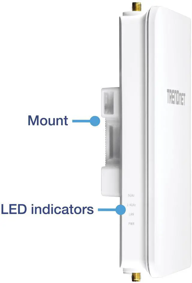 Alt view image 5 of 15 - TRENDnet 5 DBI Wireless AC1300 Outdoor PoE+ Omni-Directional Access Point, TEW-841APBO, 4 X 5 DBI Omni Directional Antennas, Point-to-Point & Point-to-Multi-Point WiFi Bridging, IEEE 802.3AT PoE+