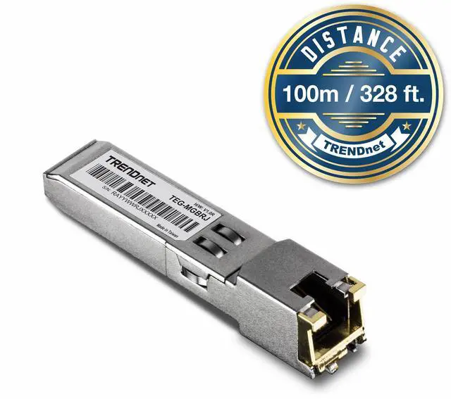 Alt view image 3 of 5 - TRENDnet TEG-MGBRJ 1000BASE-T RJ-45 Copper SFP Module