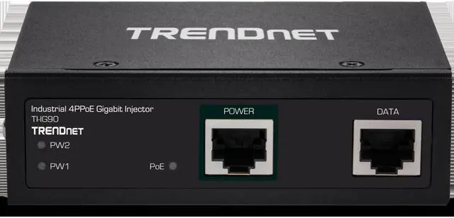 Alt view image 6 of 20 - TRENDnet Hardened Industrial 90W Gigabit 4Ppoe Injector,4-Pair Power Over Ethernet, Poe(15.4W), Poe+(30W), 4Ppoe(90W)Power, IP30, DIN-Rail/Wall Mount Included, 4-Pair Poe Up to 100M (328 ft.),TI-IG90