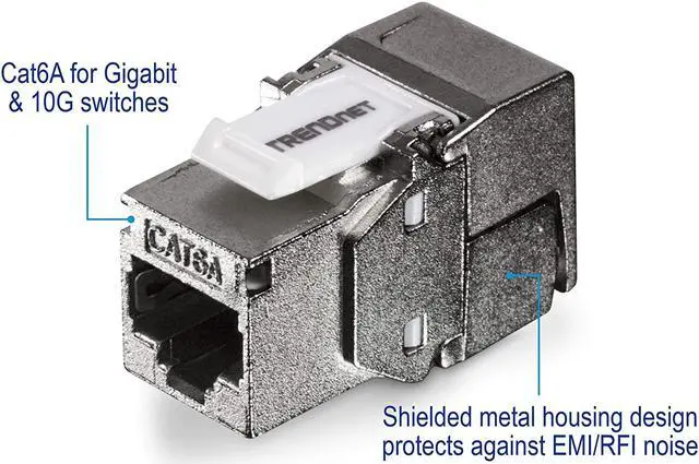 Alt view image 4 of 20 - TRENDnet TC-K06C6A Shielded Cat6A Keystone Jack - 6-Pack