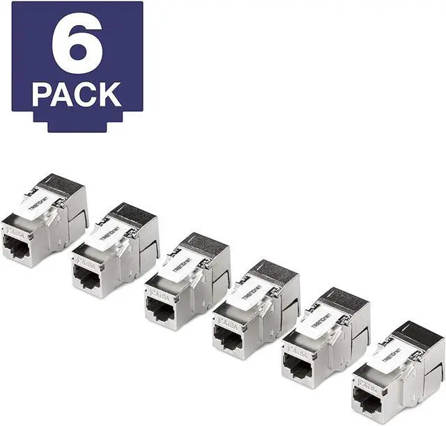 Alt view image 2 of 20 - TRENDnet TC-K06C6A Shielded Cat6A Keystone Jack - 6-Pack