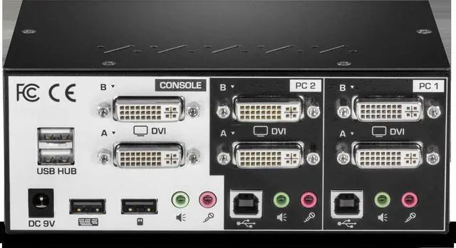 Alt view image 7 of 9 - TRENDnet TK-232DV, 2-Port Dual Monitor DVI KVM Switch with Audio, 2-Port USB 2.0 Hub, Digital Resolutions up to 1920 x 1200, Analog Resolutions up to 2048 x 1536