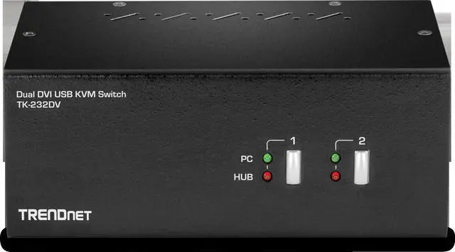 Alt view image 6 of 9 - TRENDnet TK-232DV, 2-Port Dual Monitor DVI KVM Switch with Audio, 2-Port USB 2.0 Hub, Digital Resolutions up to 1920 x 1200, Analog Resolutions up to 2048 x 1536