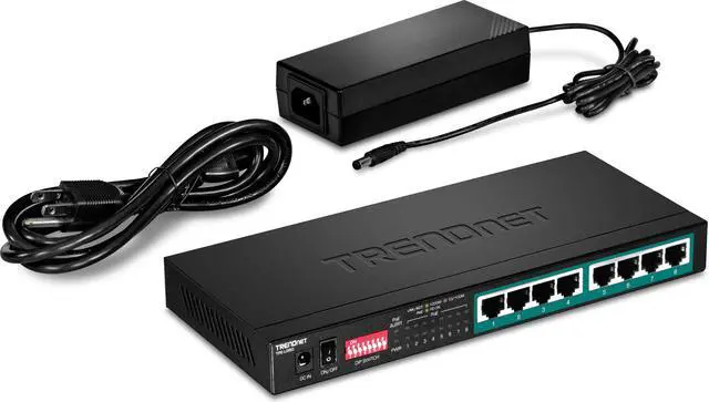 Alt view image 13 of 20 - TRENDnet 8-Port Gigabit Long Range Poe+ Switch, TPE-LG80,65W Poe Budget, Ethernet/Network Switch, Long-Range Poe+ Extends Range Up to 200M (656 ft.), 16 Gbps Switching Capacity, Lifetime Protection