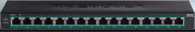 Alt view image 5 of 8 - TRENDnet TPE-TG160H, 16-Port Gigabit PoE+ Switch