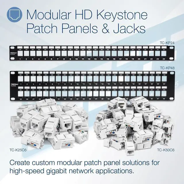 Alt view image 5 of 20 - TRENDnet TC-K50C6 Cat6 Keystone Jack - 50-Pack