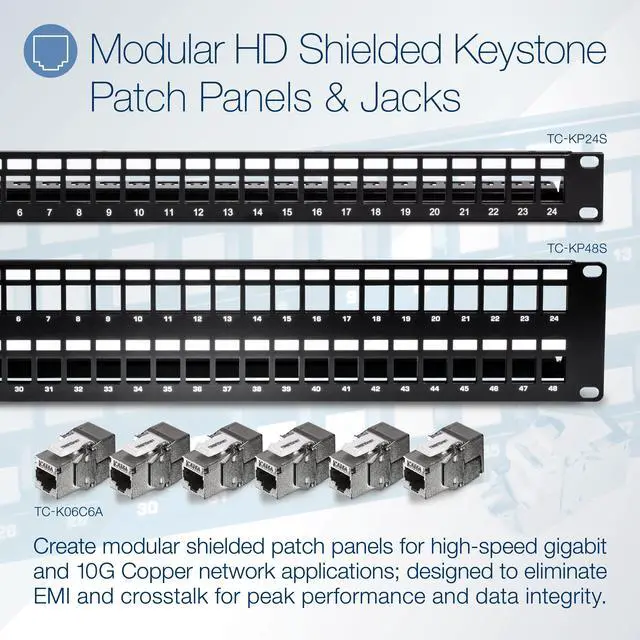 Alt view image 7 of 20 - TRENDnet TC-K06C6A Shielded Cat6A Keystone Jack - 6-Pack